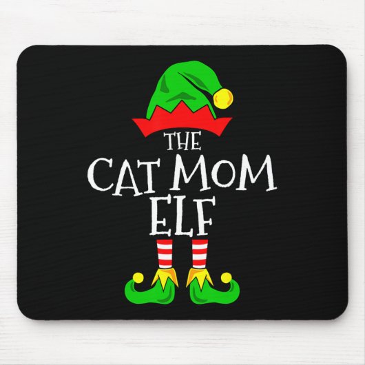 De kat moeder elf grappige kerst huisdier liefhebb muismat (Voorkant)