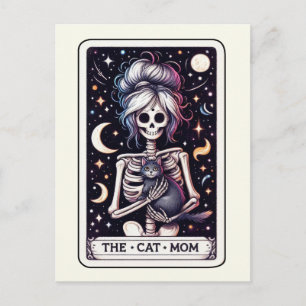 De Kat Moeder Tarot Kunst Hekserige Skelet Briefkaart
