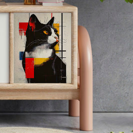 De kat naast de deur decoupage tissuepapier