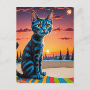 De Kat op een Skateboard Briefkaart