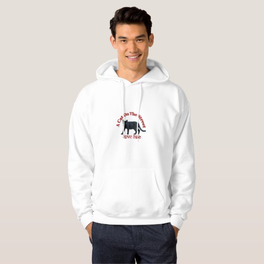 De kat op straat, houdt van het leven. hoodie (Voorkant volledig)