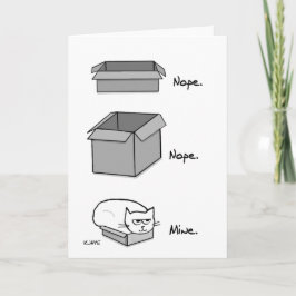 De kat past helemaal in deze doos - Funny Cat Car Kaart