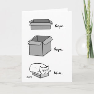 De kat past helemaal in deze doos - Funny Cat Car Kaart