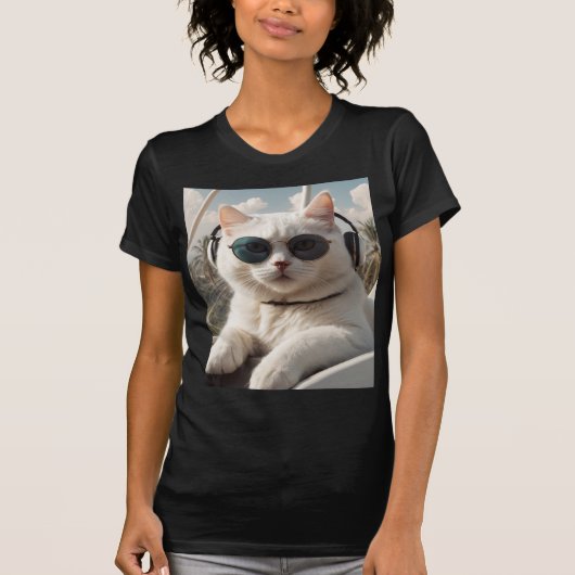 De kat-piloot. t-shirt (Voorkant)