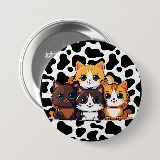 De "kat" ronde button 7,6 cm (Voorkant /achterkant)