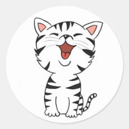 De kat ronde sticker