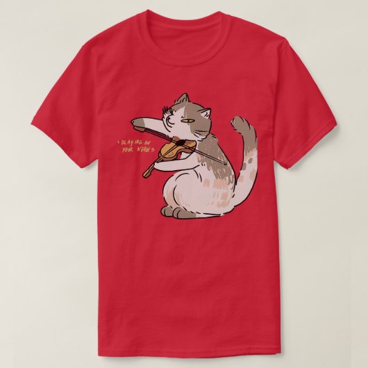 de kat speelt het viool t-shirt (Design voorkant)