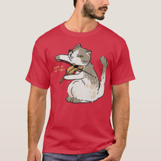 de kat speelt het viool t-shirt