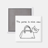 De kat steelt je tas - Grappige kattenmagneet Magneet (Voorkant / Achterkant)