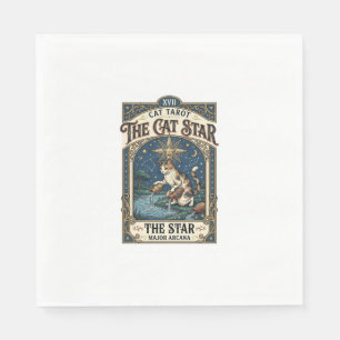 De Kat Ster Kat Tarotkaart Major Arcana Vintage V Servet
