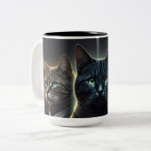 DE KAT TWEEKLEURIGE KOFFIEMOK (Voorkant links)