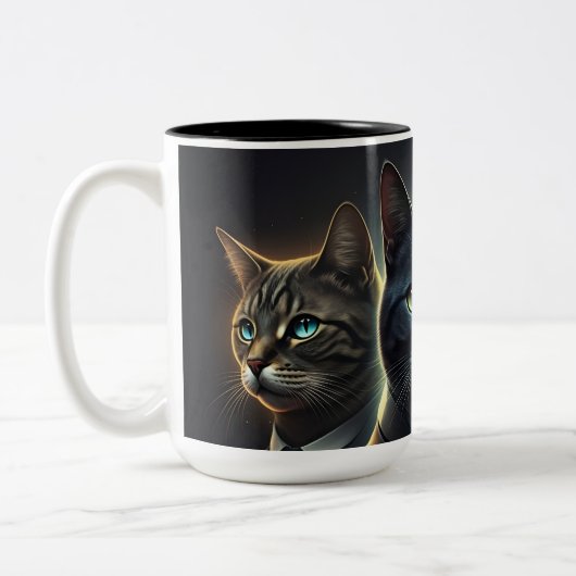 DE KAT TWEEKLEURIGE KOFFIEMOK (Links)