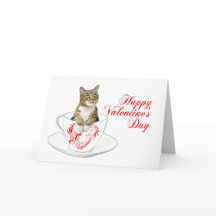 De Kat Valentijn van het theekopje
