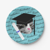 De Kat van afstuderen Papieren Bordje (Voorkant)