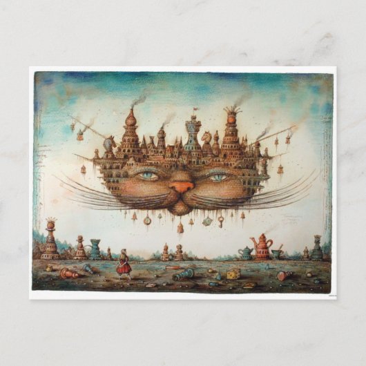 De Kat van Cheshire Briefkaart (Voorkant)