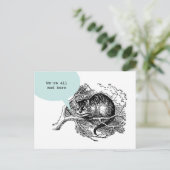 De Kat van Cheshire - wij zijn gek allen hier Briefkaart (Staand voorkant)