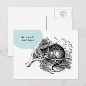 De Kat van Cheshire - wij zijn gek allen hier Briefkaart (Voorkant / Achterkant)