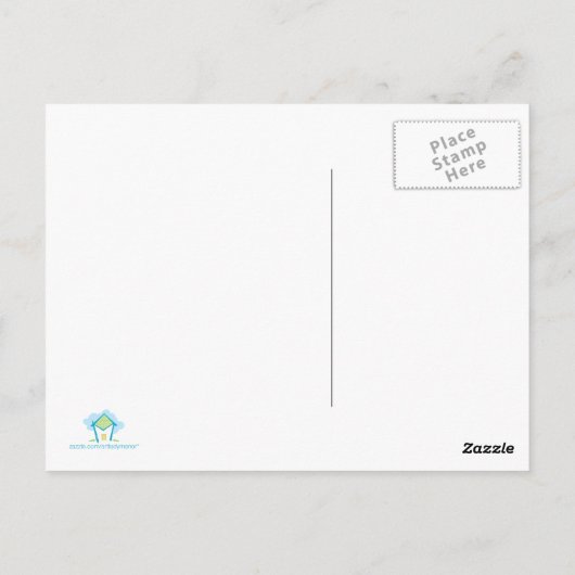 De Kat van Cheshire - wij zijn gek allen hier Briefkaart (Achterkant)