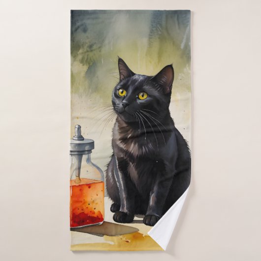 De kat van de alchemist bad handdoek (Badhanddoek)