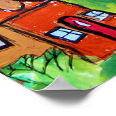 De Kat van de Buurt op een Trampoline Poster (Hoek)
