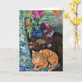 De Kat van de gember en Boeket van Bloemen door Kaart (Gele Bloem)