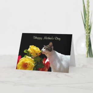 De Kat van de gestreepte kat met het Moederdag van Kaart