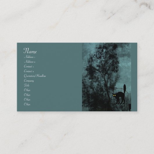 De kat van de heks visitekaartje (Voorkant)