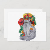 De kat van de Jugendstil #2 Feestdagenkaart (Voorkant / Achterkant)