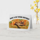DE KAT VAN DE KAT BIRTHDAY KAARTEN, HEB EEN KAT BI KAART (Gele Bloem)