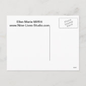 De Kat van de Kroon van Kerstmis, sumi-E Feestdagenkaart (Achterkant)