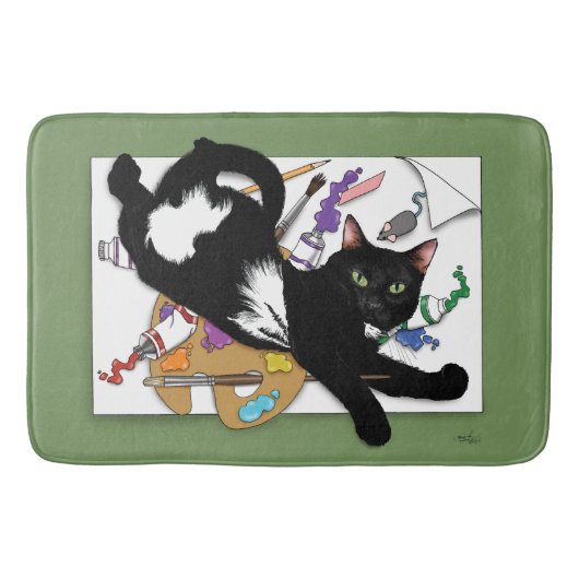 De kat van de kunstenaar badmat (Voorkant)