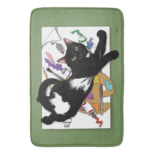De kat van de kunstenaar badmat (Voorkant Verticaal)