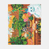 De Kat van de plantkundige, Louis Wain Fleece Deken (Voorkant)