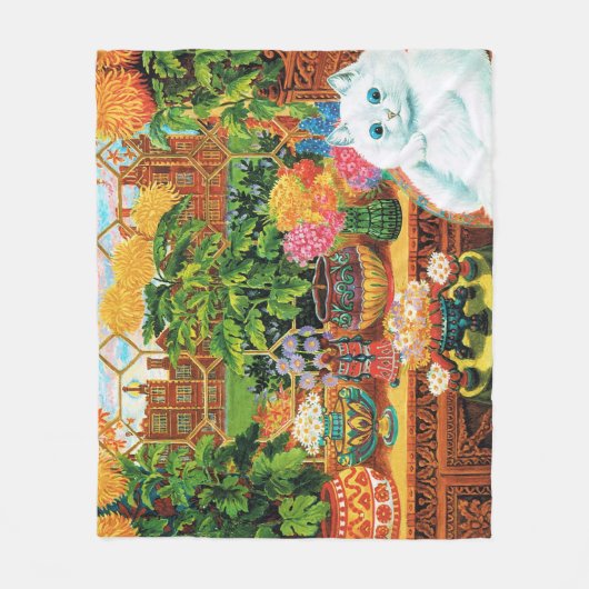 De Kat van de plantkundige, Louis Wain Fleece Deken (Voorkant)