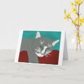 De Kat van de slaap Kaart (Gele Bloem)