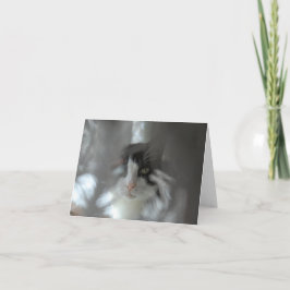 De Kat van de smoking door takken Feestdagen Kaart