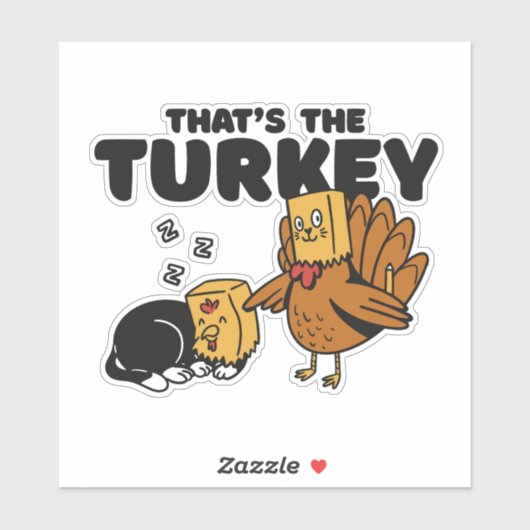 DE KAT VAN DE THANKSGIVING TURKIJE VAN DE FUNNY DI STICKER (Vel)