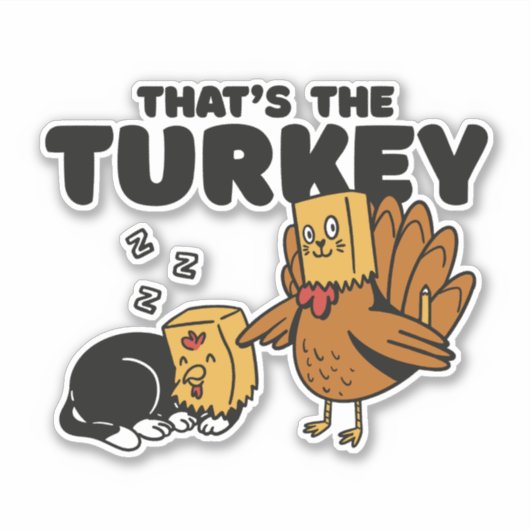 DE KAT VAN DE THANKSGIVING TURKIJE VAN DE FUNNY DI STICKER (Voorkant)