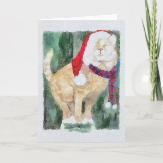De Kat van de vakantie Feestdagen Kaart (Voorkant)