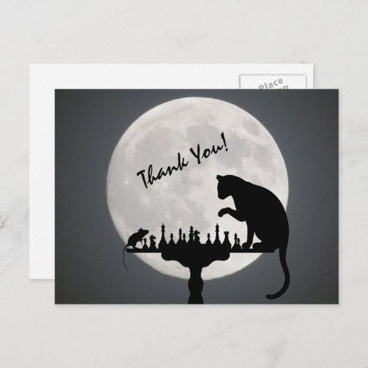 De Kat van de volle maan en het Spel van het Briefkaart (Voorkant / Achterkant)