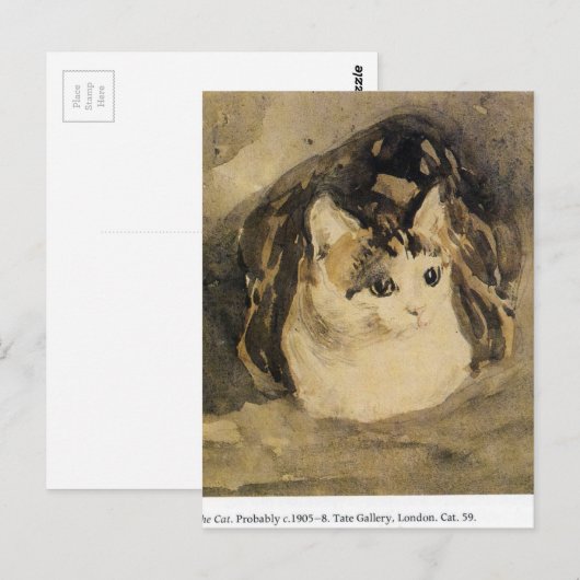 De kat van Gwen John Briefkaart (Voorkant / Achterkant)