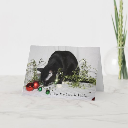 De Kat van het klatergoud Feestdagen Kaart (Voorkant)