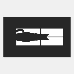 De Kat van het venster klikt om het Decor van de K Rechthoekige Sticker