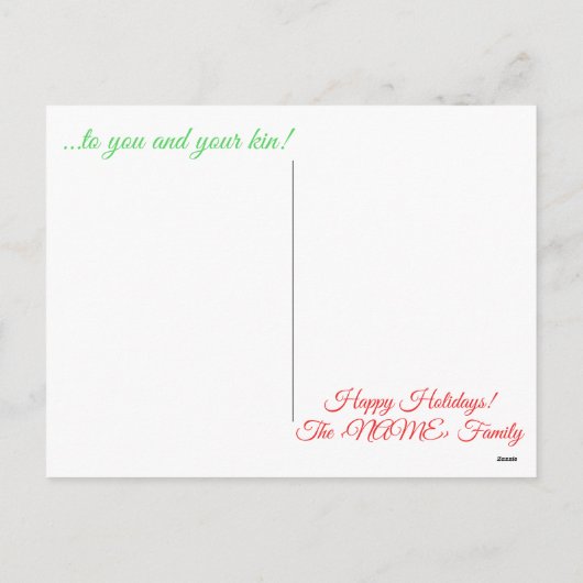 De Kat van Kerstmis Feestdagenkaart (Achterkant)