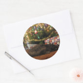 De Kat van Kerstmis Ronde Sticker (Envelop)