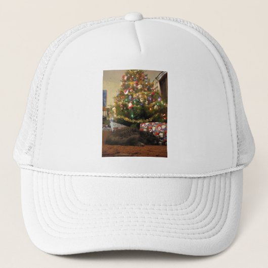 De Kat van Kerstmis Trucker Pet (Voorkant)