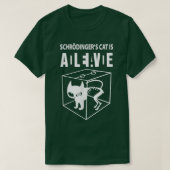 De kat van Schrodinger leeft nog, de wetenschapska T-shirt (Design voorkant)
