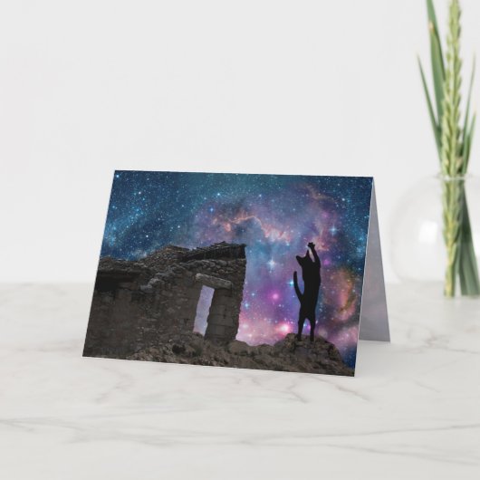 De Kat van Yeshua: De Hemel van de Nacht van Feestdagen Kaart (Voorkant)