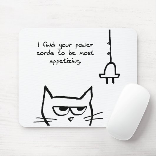 De kat verliest stroomkabels - Funny Cat Mousepad Muismat (Met muis)