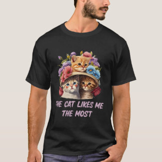 De kat vindt me de meest kat mama kat papa Humor T-shirt
